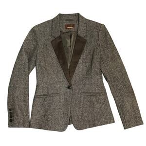 Hive and Honey Brown Herringbone Blazer Wool Blend Size Small
